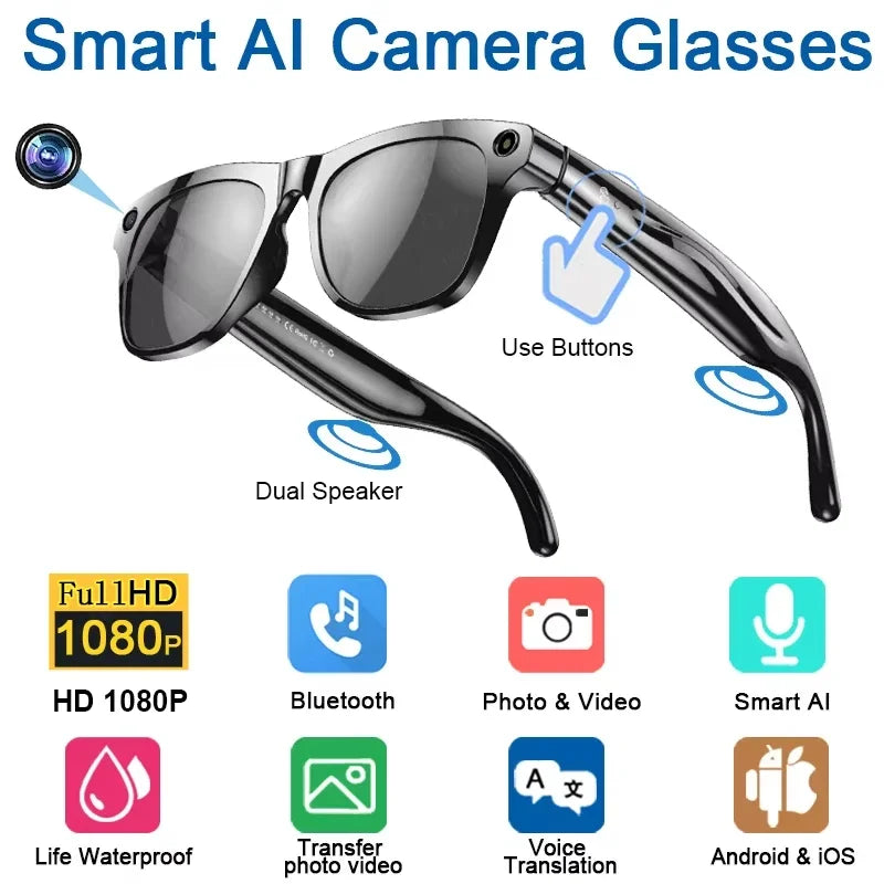 Xiaomi 8K AI Glasses Bluetooth Call 1200MP HD Camera Chat GPT Voice Assistant Music Player Translate Smart Sunglasses 2026