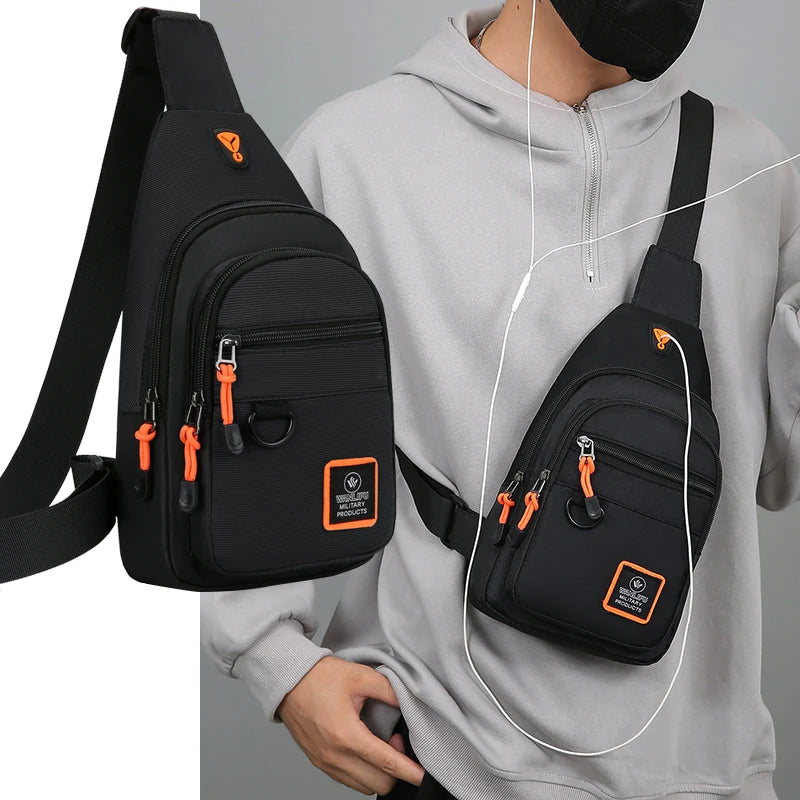 Men's leisure outdoor hiking bike shoulder bag, waterproof sports crossbody bag, travel backpack, men's chest bag, shoulder bag