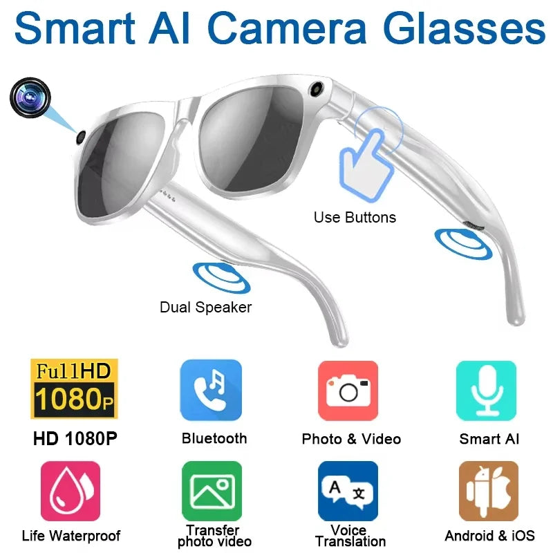 Xiaomi 8K AI Glasses Bluetooth Call 1200MP HD Camera Chat GPT Voice Assistant Music Player Translate Smart Sunglasses 2026